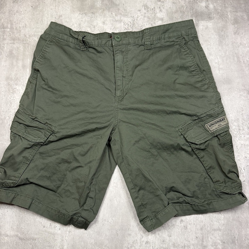 Unionbay Shorts Mens 36 Green Cargo Utility Military Hiking Outdoor Skate Y2K